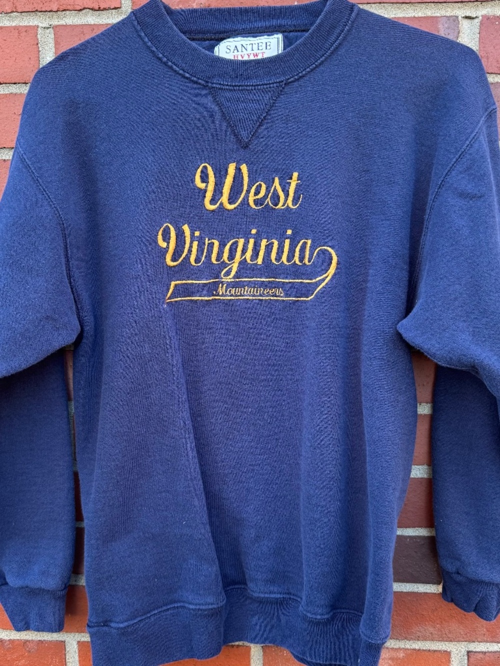 Santee Hvywt West Virginia University WVU Mountaineers Crewneck Sweatshirt M Vtg
